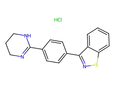 1,2-Benzisothiazole, 3-(4-(1,4,5,6-tetrahydro-2-pyrimidinyl)phenyl)-, hydrochloride structure