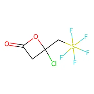 [(2-Chloro-4-oxooxetan-2-yl)methyl]pentafluorosulfur(VI) structure