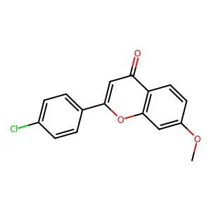 4H-1-Benzopyran-4-one, 2-(4-chlorophenyl)-7-methoxy- structure