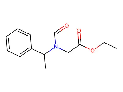 Ethyl N-formyl-N-(1-phenylethyl)glycinate structure