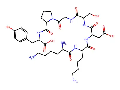 H-DL-Lys-DL-Lys-DL-Asp-DL-Ser-Gly-DL-Pro-DL-Tyr-OH structure