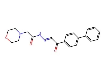 4-Morpholineacetic acid, 2-(2-(1,1'-biphenyl)-4-yl-2-oxoethylidene)hydrazide structure