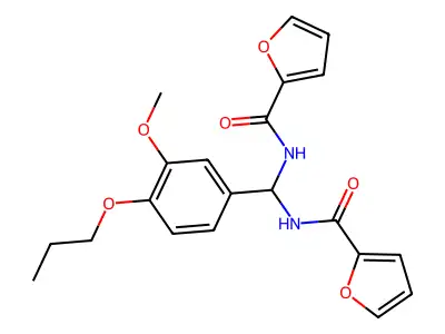 N,N'-[(3-Methoxy-4-propoxyphenyl)methylene]di(furan-2-carboxamide) structure