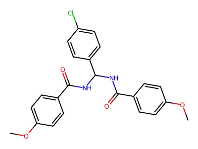 N-[(4-chlorophenyl)-[(4-methoxybenzoyl)amino]methyl]-4-methoxy-benzamide structure