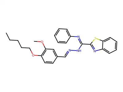 N-[(3-methoxy-4-pentoxyphenyl)methylideneamino]-N'-phenyl-1,3-benzothiazole-2-carboximidamide structure