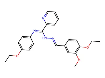 N-[(4-ethoxy-3-methoxyphenyl)methylideneamino]-N'-(4-ethoxyphenyl)pyridine-2-carboximidamide structure