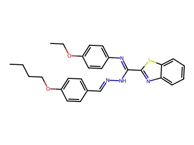 N-[(4-butoxyphenyl)methylideneamino]-N'-(4-ethoxyphenyl)-1,3-benzothiazole-2-carboximidamide structure