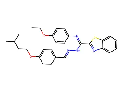 N'-(4-ethoxyphenyl)-N-[[4-(3-methylbutoxy)phenyl]methylideneamino]-1,3-benzothiazole-2-carboximidamide structure