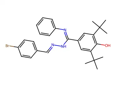 4-(Anilino{2-[(4-bromophenyl)methylidene]hydrazinyl}methylidene)-2,6-di-tert-butylcyclohexa-2,5-dien-1-one structure