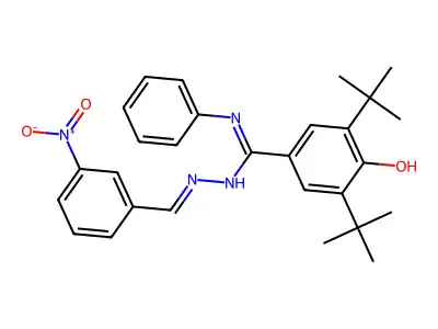 4-(Anilino{2-[(3-nitrophenyl)methylidene]hydrazinyl}methylidene)-2,6-di-tert-butylcyclohexa-2,5-dien-1-one structure