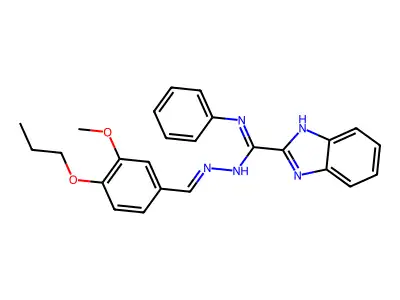 1-(benzimidazol-2-ylidene)-N'-[(3-methoxy-4-propoxyphenyl)methylideneamino]-N-phenylmethanediamine structure