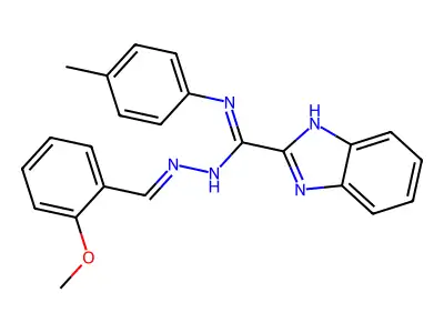 1-(benzimidazol-2-ylidene)-N'-[(2-methoxyphenyl)methylideneamino]-N-(4-methylphenyl)methanediamine structure