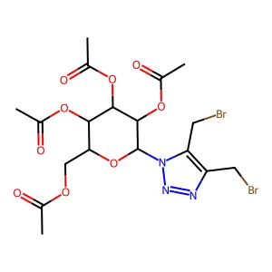 [3,4,5-Triacetyloxy-6-[4,5-bis(bromomethyl)triazol-1-yl]oxan-2-yl]methyl acetate structure