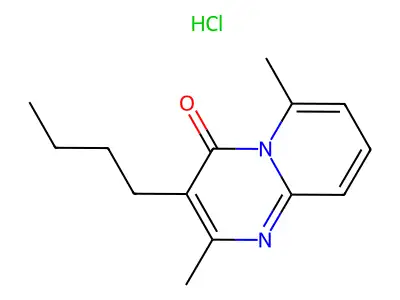 4H-Pyrido(1,2-a)pyrimidin-4-one, 3-butyl-2,6-dimethyl-, monohydrochloride structure