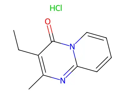 4H-Pyrido(1,2-a)pyrimidin-4-one, 3-ethyl-2-methyl-, monohydrochloride structure