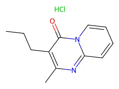 4H-Pyrido(1,2-a)pyrimidin-4-one, 2-methyl-3-propyl-, monohydrochloride structure