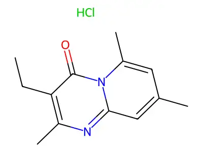 4H-Pyrido(1,2-a)pyrimidin-4-one, 3-ethyl-2,6,8-trimethyl-, monohydrochloride structure