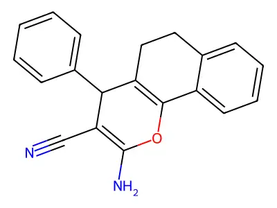 2-Amino-4-phenyl-5,6-dihydro-4H-benzo[h]chromene-3-carbonitrile structure