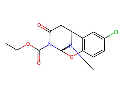 4a,10-(Iminoethano)-4aH-(1)benzopyrano(3,2-c)pyridine-11-carboxylic acid, 1,2,3,4,10,10a-hexahydro-8-chloro-2-methyl-12-oxo-, ethyl ester structure