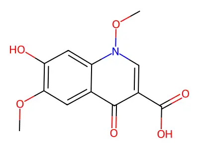 1,4-Dihydro-1,6-dimethoxy-7-hydroxy-4-oxoquinoline-3-carboxylic acid structure
