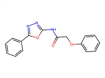 2-phenoxy-N-(5-phenyl-1,3,4-oxadiazol-2-yl)acetamide structure
