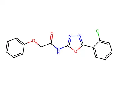 N-[5-(2-chlorophenyl)-1,3,4-oxadiazol-2-yl]-2-phenoxyacetamide structure