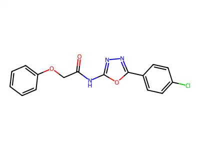 N-[5-(4-chlorophenyl)-1,3,4-oxadiazol-2-yl]-2-phenoxyacetamide structure
