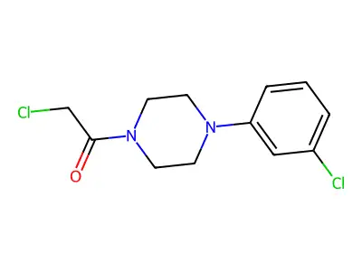 2-Chloro-1-(4-(3-chlorophenyl)piperazin-1-yl)ethan-1-one structure