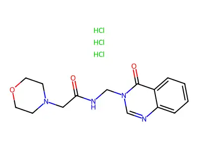 3-(alpha-Morpholinoacetamido)methyl-4-quinazolone trihydrochloride structure