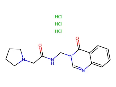 3-(alpha-Pyrrolidinoacetamido) methyl-4-quinazolone trihydrochloride structure