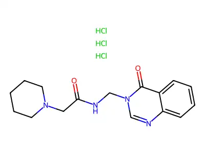 3-(alpha-Piperidinoacetamido)methyl-4-quinazolone trihydrochloride structure