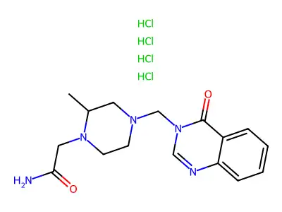 N-(3,4-Dihydro-4-oxo-3-quinazolinylmethyl)-4-methyl-1-piperazineacetamide tetrahydrochloride structure
