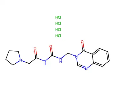Urea, 1-(3,4-dihydro-4-oxo-3-quinazolinylmethyl)-3-(1-pyrrolidinylacetyl)-, tetrahydrochloride structure