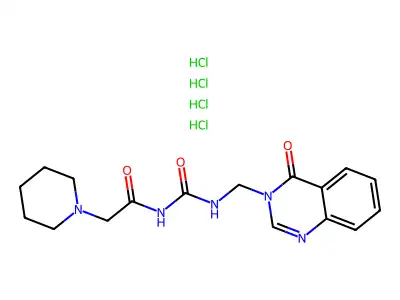 1-(3,4-Dihydro-4-oxo-3-quinazolinylmethyl)-3-piperidinoacetylurea tetrahydrochloride structure