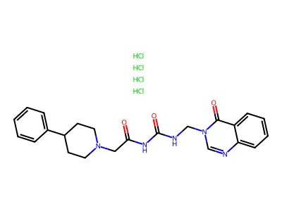 Urea, 1-(3,4-dihydro-4-oxo-3-quinazolinylmethyl)-3-(4-phenylpiperidinoacetyl)-, tetrahydrochloride structure