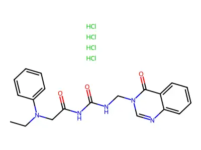 Urea, 1-(3,4-dihydro-4-oxo-3-quinazolinylmethyl)-3-(N-ethylanilinoacetyl)-, tetrahydrochloride structure