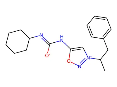 Sydnone imine, N-((cyclohexylamino)carbonyl)-3-(1-methyl-2-phenylethyl)- structure