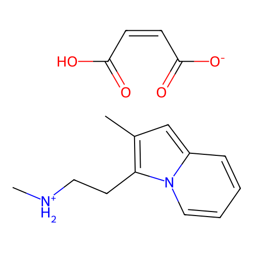 3-Indolizineethanamine, N,2-dimethyl-, (Z)-2-butenedioate (1:1) structure