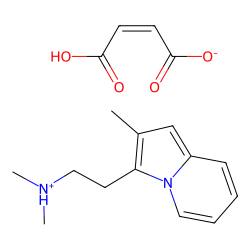 3-Indolizineethanamine, N,N,2-trimethyl-, (Z)-2-butenedioate (1:1) structure