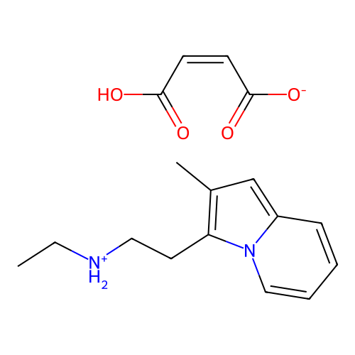 3-Indolizineethanamine, N-ethyl-2-methyl-, (Z)-2-butenedioate (1:1) structure