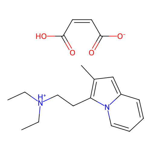 3-Indolizineethanamine, N,N-diethyl-2-methyl-, (Z)-2-butenedioate (1:1) structure