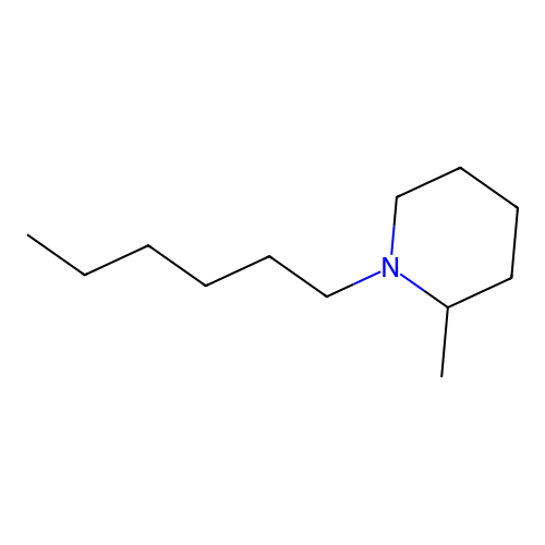 Piperidine, 1-hexyl-2-methyl structure