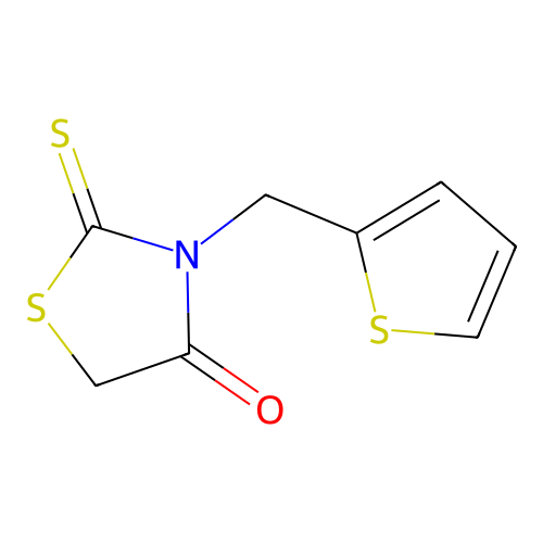 2-Sulfanylidene-3-(thiophen-2-ylmethyl)-1,3-thiazolidin-4-one structure
