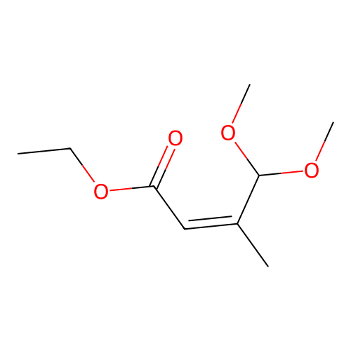 2-Butenoic acid, 4,4-dimethoxy-3-methyl-, ethyl ester structure