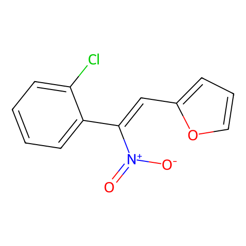 Furan, 2-[2-(2-chlorophenyl)-2-nitroethenyl]- structure