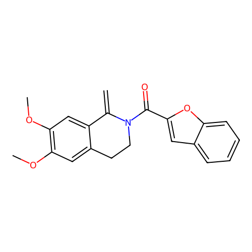 1-benzofuran-2-yl(6,7-dimethoxy-1-methylidene-3,4-dihydroisoquinolin-2(1H)-yl)methanone structure