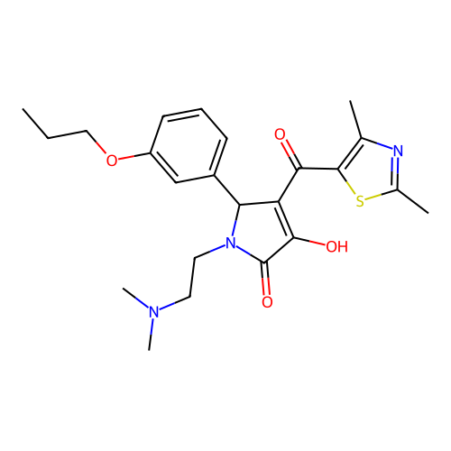 1-(2-dimethylaminoethyl)-3-(2,4-dimethyl-1,3-thiazole-5-carbonyl)-4-hydroxy-2-(3-propoxyphenyl)-2H-pyrrol-5-one structure