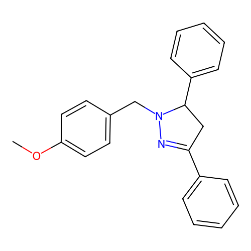 1-(4-methoxybenzyl)-3,5-diphenyl-4,5-dihydro-1H-pyrazole structure