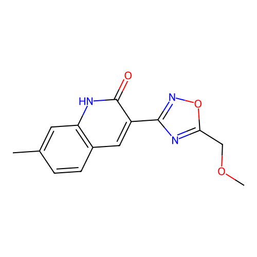 Quinolin-2-ol, 3-(5-methoxymethyl-[1,2,4]oxadiazol-3-yl)-7-methyl- structure