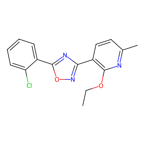 5-(2-Chlorophenyl)-3-(2-ethoxy-6-methylpyridin-3-yl)-1,2,4-oxadiazole structure